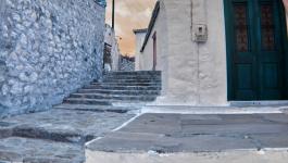 Hausmauer Mediterran Treppe IR