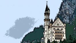 Illustration Berg Steil Schloss