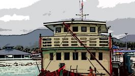 Illustration Drachen Boot Asien