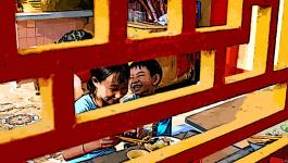 Illustration Kinder Asien Freundlich
